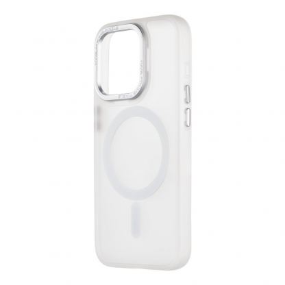 OBALME Misty Keeper MagSafe Case - хибриден удароустойчив кейс с MagSafe за iPhone 15 Pro (бял-прозрачен)