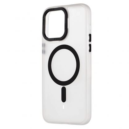 OBALME Misty Keeper MagSafe Case - хибриден удароустойчив кейс с MagSafe за iPhone 15 Pro Max (черен-прозрачен)